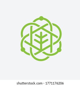 Biotech Leaf Vector Template Logo