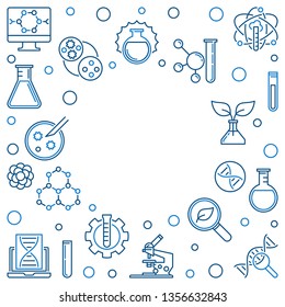Biotech linear frame. Vector Biotechnology illustration in outline style on white background