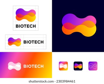 Logo de Biotech. Formas abstractas similares a las células.