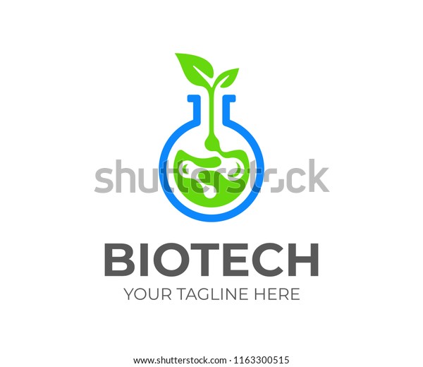 Biotech Logo Design Biochemistry Connections Vector 库存矢量图（免版税）1163300515