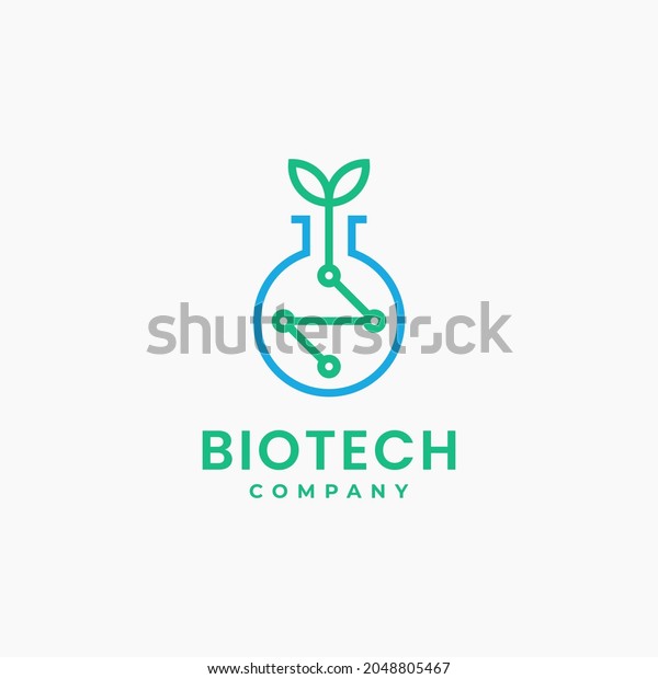 Biotech Logo Design Combination Technology Symbol Stock Vector (Royalty ...