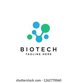 Inspiración en el diseño de logotipos biotecnológicos - Vector