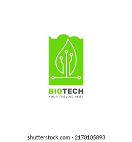 Biotech logo design template flat style. - Vector.