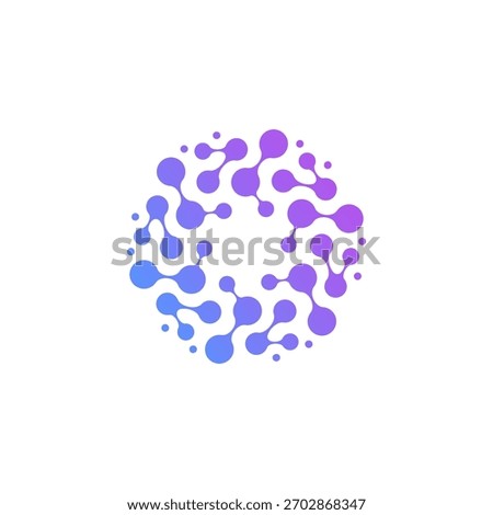 Biotech Neuron Symbol, Modern Gradient Logo for Science Business