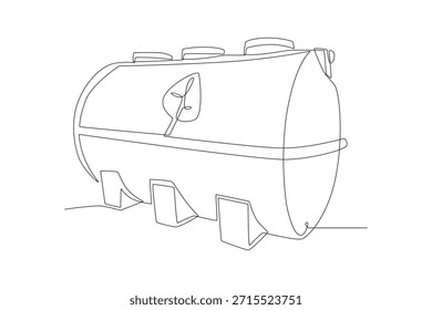 Cisterna séptica biotecnológica. Desenho de uma linha do conceito biotecnológico