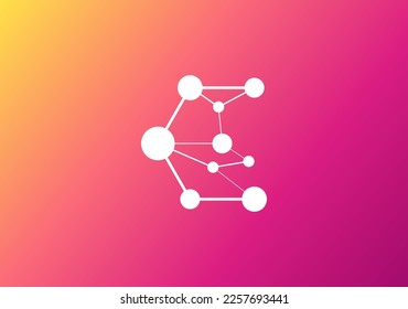 Símbolo de la letra E del logotipo del sistema biotecnológico