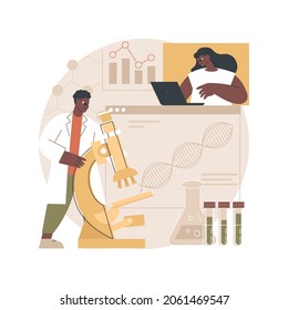 Biotechnology abstract concept vector illustration. Biological science, biotech company, bioengineering industry, genome engineer, biotechnology equipment, laboratory research abstract metaphor.