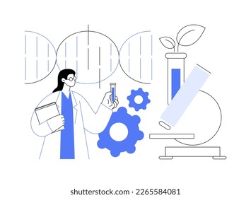 Biotechnology abstract concept vector illustration. Biological science, biotech company, bioengineering industry, genome engineer, biotechnology equipment, laboratory research abstract metaphor.