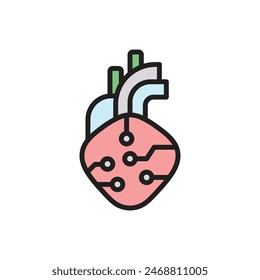 Biotecnología Ilustración vectorial artificial del icono del corazón