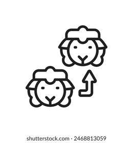 Biotechnology Cloning Outline Icon Vector Illustration
