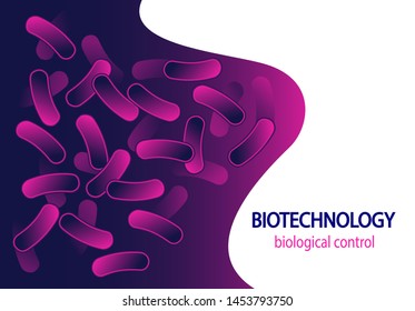 Biotechnology concept vector. Biological control with Bacillus species.