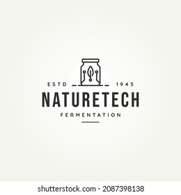 biotechnology fermentation vintage line art logo template vector illustration design