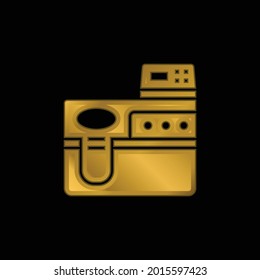 Biotechnology Gold Plated Metalic Icon Or Logo Vector