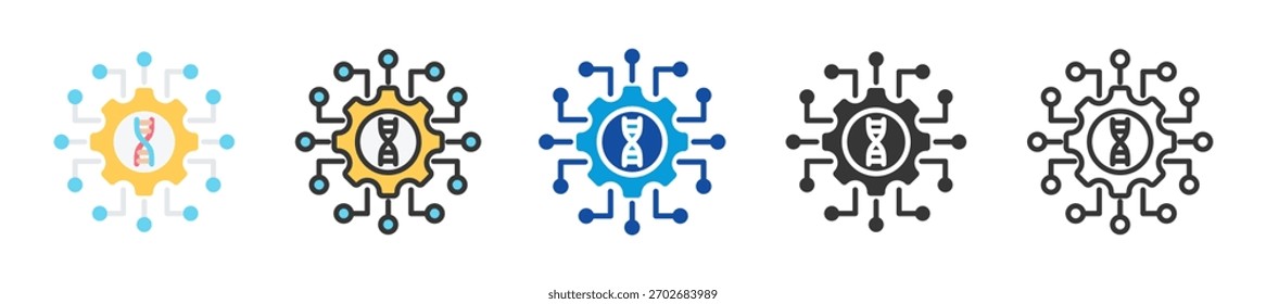 biotechnology icon set multi style various collection