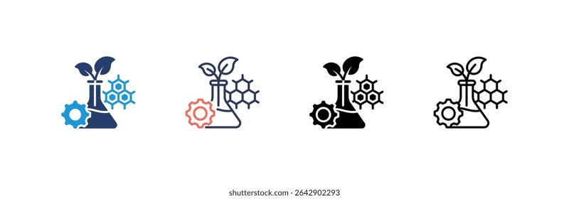 Biotechnology Icon set multiple style collection