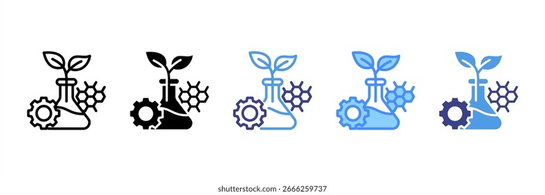 Conjunto de iconos de biotecnología colección de estilo múltiple