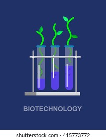 Biotechnology icons concept, composition of genetic engineering, nanotechnology and genetic modification