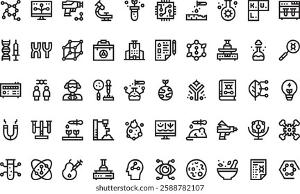 Biotechnology icons High-Quality Vector Icons Collection with Editable Stroke. Ideal for Professional and Creative Projects.