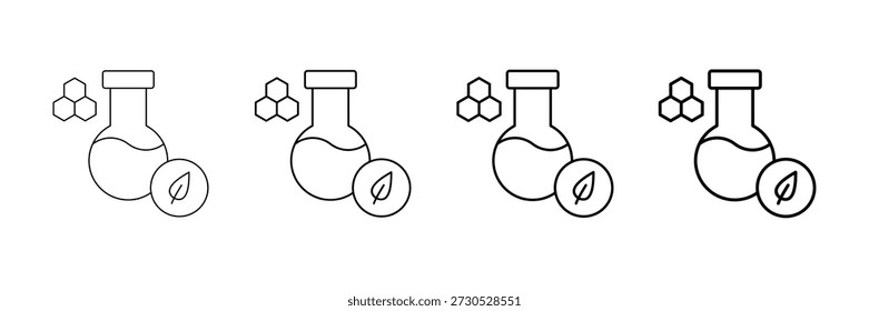 Vector de los iconos de la biotecnología fijado en diverso estilo de la línea del movimiento