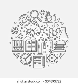 Biotechnology Illustration Vector Round Outline Education Stock Vector ...