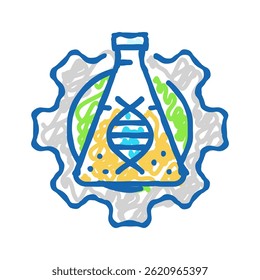 biotechnology lab cryptogenetics doodle icon sketch vector. biotechnology lab cryptogenetics sign. isolated symbol illustration