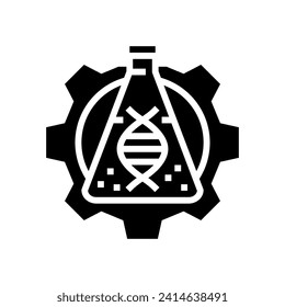 Biotechnologie Labor Kryptogenetik Glyph Symbol Vektor. Kryptogenetik-Zeichen des Biotechnologie-Labors. einzelne Symbolillustration