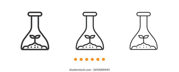 Icono de la planta del laboratorio de biotecnología. Vector de icono de línea delgada