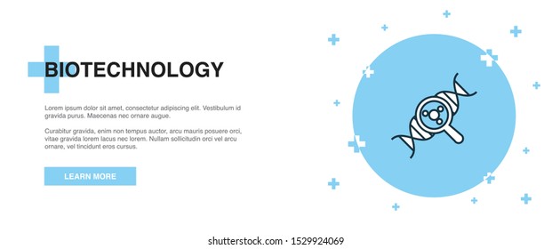 Biotechnology Line Icon. Simple Icon, Banner Outline Template Concept. Biotechnology Line Icon. Simple Line Illustration