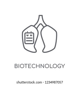 biotechnology linear icon. Modern outline biotechnology logo concept on white background from General collection. Suitable for use on web apps, mobile apps and print media.