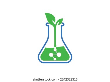Design des Biotechnologie-Logos, Vektordesign-Vorlage