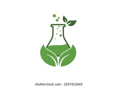 Biotechnology logo design, Vector design template
