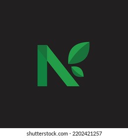 biotechnology logo N leaf icon illustration