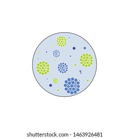 Biotechnology, molecule in badge icon. Element of biotechnology color icon