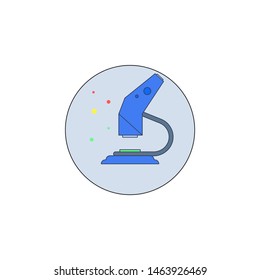 Biotechnology, Nano microscope in badge icon. Element of biotechnology icon