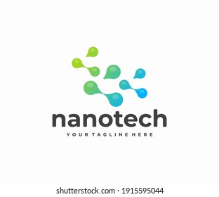 Biotechnology Network Logo Design. Molecular Structure Vector Design. Nano Science And Technology Logotype