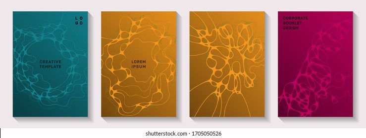 Die Vektorillustration der Biotechnologie und der Neurowissenschaften deckt die Struktur der Neuronen ab. Mobiles Wellen blockiert hintereinander. Minimale Vektorillustration-Layouts für Banner. Die wissenschaftliche Biotechnologie umfasst.