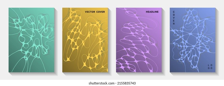 Biotechnologie und neurowissenschaftliche Vektorgrafiken decken sich mit der Struktur der Neuronen-Zellen. Glatte Wellen Bewegung Texturen. Lebhafte Vektorgrafik-Layouts für Banner. Gesundheits- und Hygienekontrollen.