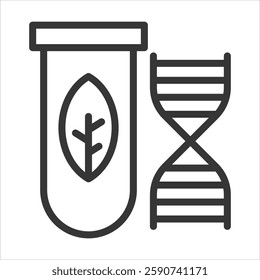 Biotechnology Outline Icon Vector Illustration