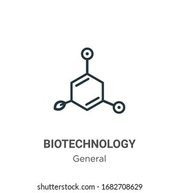 Biotechnology outline vector icon. Thin line black biotechnology icon, flat vector simple element illustration from editable general concept isolated stroke on white background