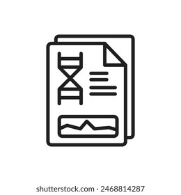 Biotechnology Report Outline Icon Vector Illustration