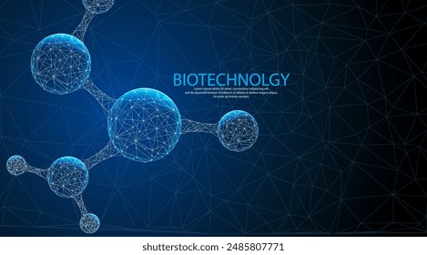 Biotechnology and scientific concepts. DNA molecular, helix, strand, molecule or atom and neurons. for science or medical background.