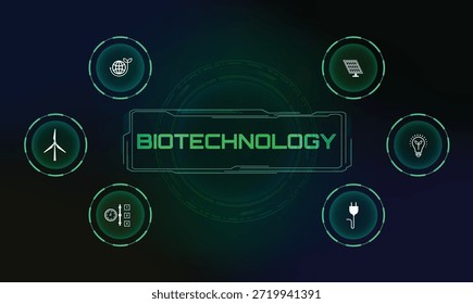 Biotecnologia Modelo moderno simples para o diagrama de fluxo de processo AI- versão verde. Design infográfico plano com linhas finas para apresentação de dados ou site. Ciência, conceito futurista. Escolha de seleção
