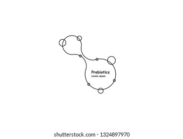 Biotechnology. Symbol molecule. Vector logo template. Abstract molecule vector template. Nanotechnology development. Logo for the medical industry, science, modern technologies