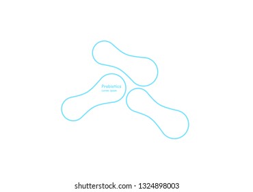 Biotechnology. Symbol molecule. Vector logo template. Abstract molecule vector template. Nanotechnology development. Logo for the medical industry, science, modern technologies