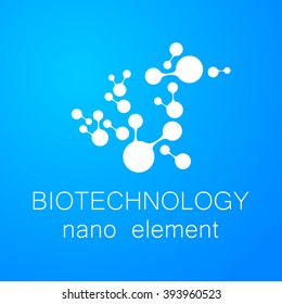 Biotechnology. Symbol molecule. Vector logo template. 
