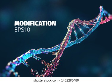 Biotechnology vector background. Genetic engineering. Dna modified. Gene editing research