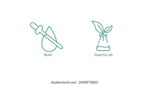 Biotin, Essential Oil-Infused Skincare Product Vector Icon