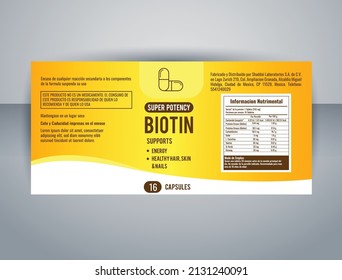 Biotin Label Design Vector Illustration 