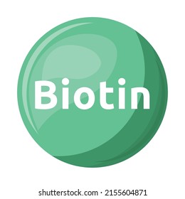 Biotin semi flat color vector object. Dietary supplement. Full sized item on white. Vitamin H. Health improvement. Simple cartoon style illustration for web graphic design and animation