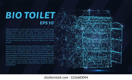 A bio-toilet of blue glowing dots